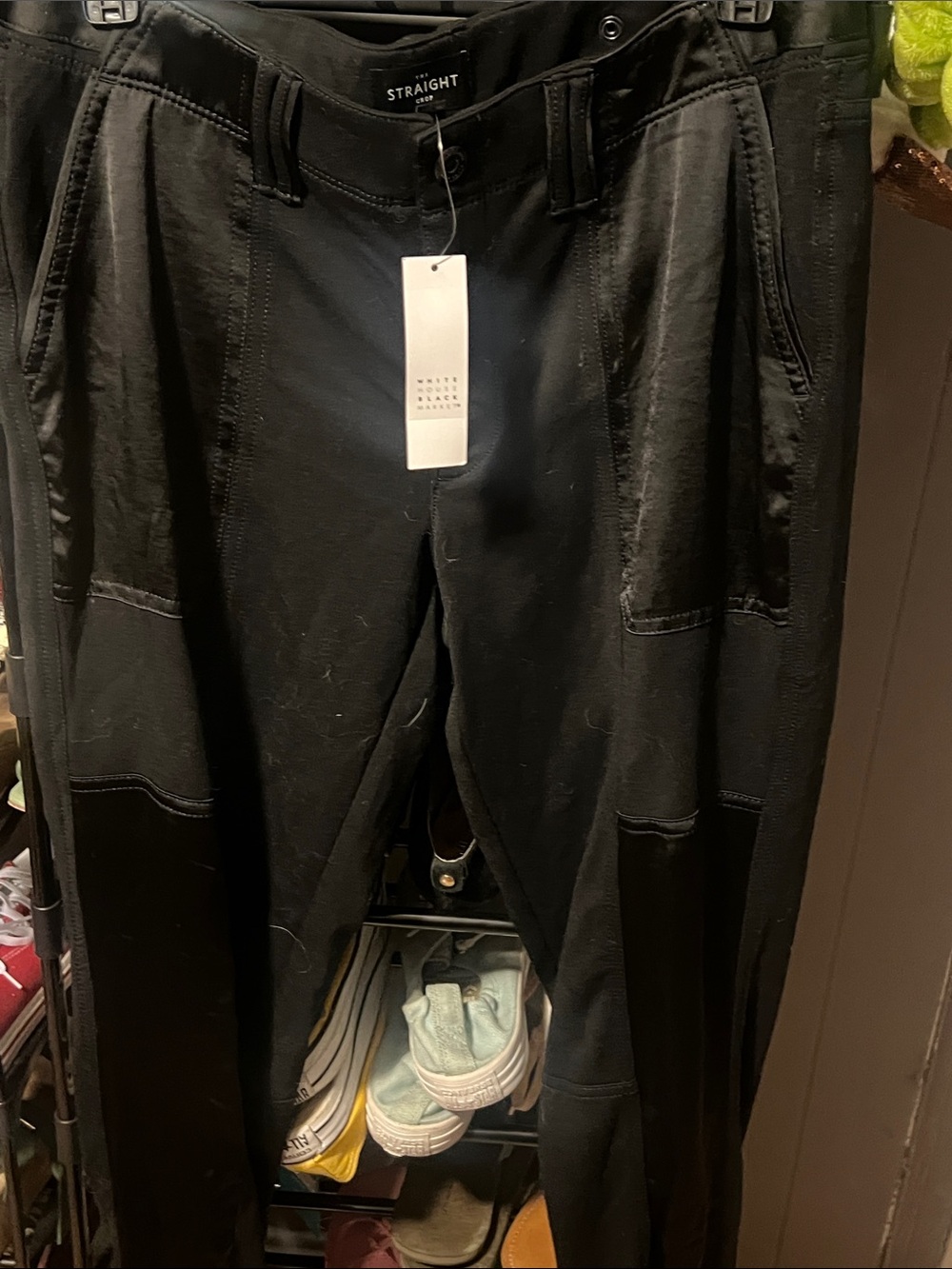 White House Black Market Black Straight cropped black pants